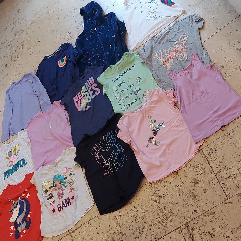 Girls Size Large 10/12 Shirts 14 Pieces
